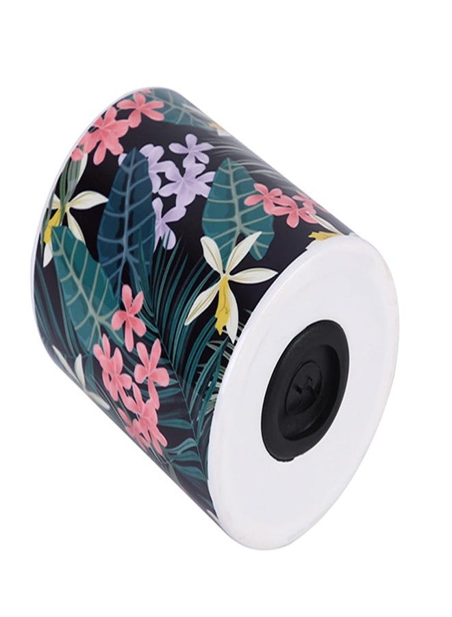 PentaDeco Black Floral Ceramic Money Box | 4-Inch Modern Piggy Bank | Stylish Ceramic Coin Saver & Room Decor Accent - Image 3